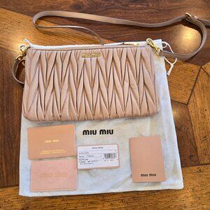 Miu Miu Tan/Pink/Blush Shoulder Bag